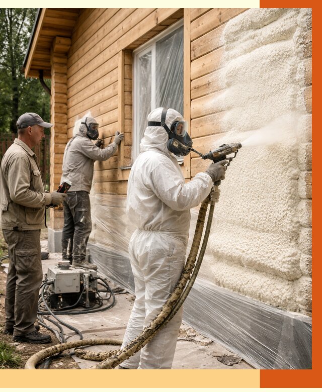 Утепление дома из бруса ППУ в Арзамасе от 4181 руб/м2 под ключ | ТепломастерРзм