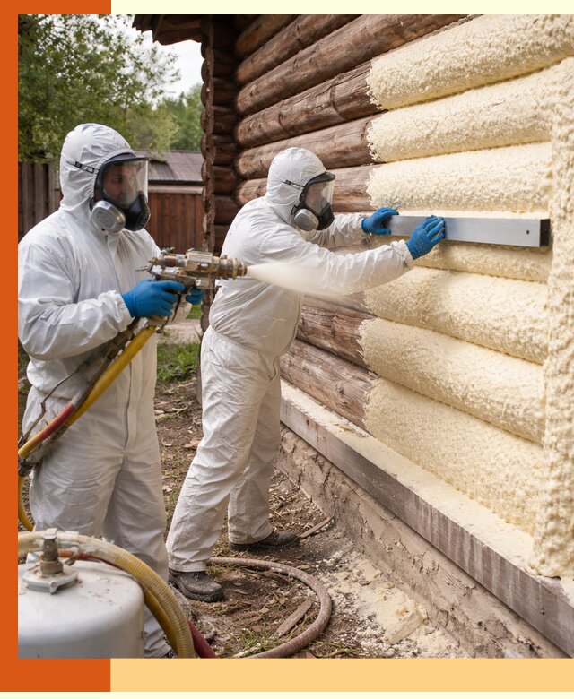 Утепление бревенчатого дома ППУ в Арзамасе эффективной изоляцией