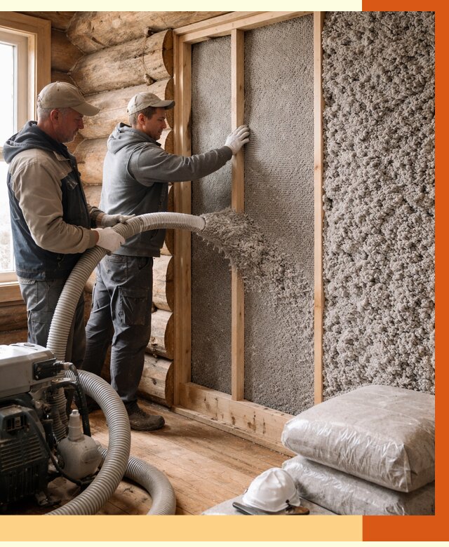 Утепление бревенчатого дома эковатой в Арзамасе от 2987 руб. | ТепломастерРзм