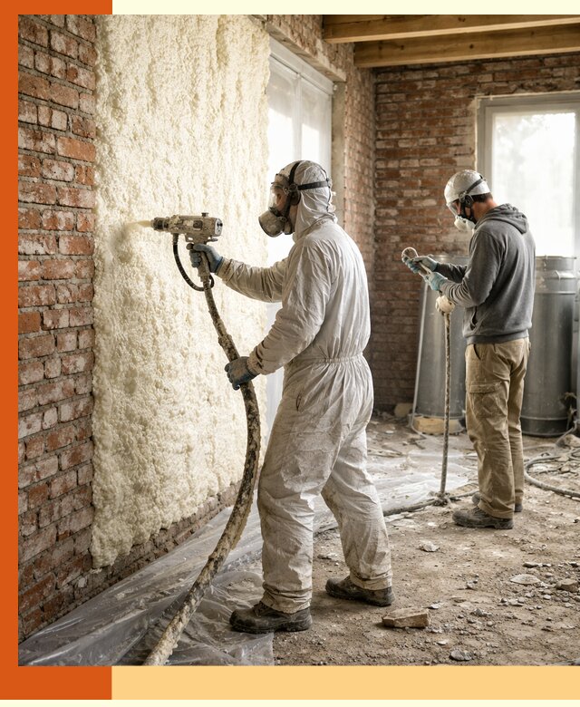 Утепление кирпичного дома пенополиуретаном в Арзамасе