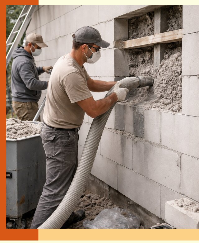 Утепление дома из газобетона эковатой в Арзамасе