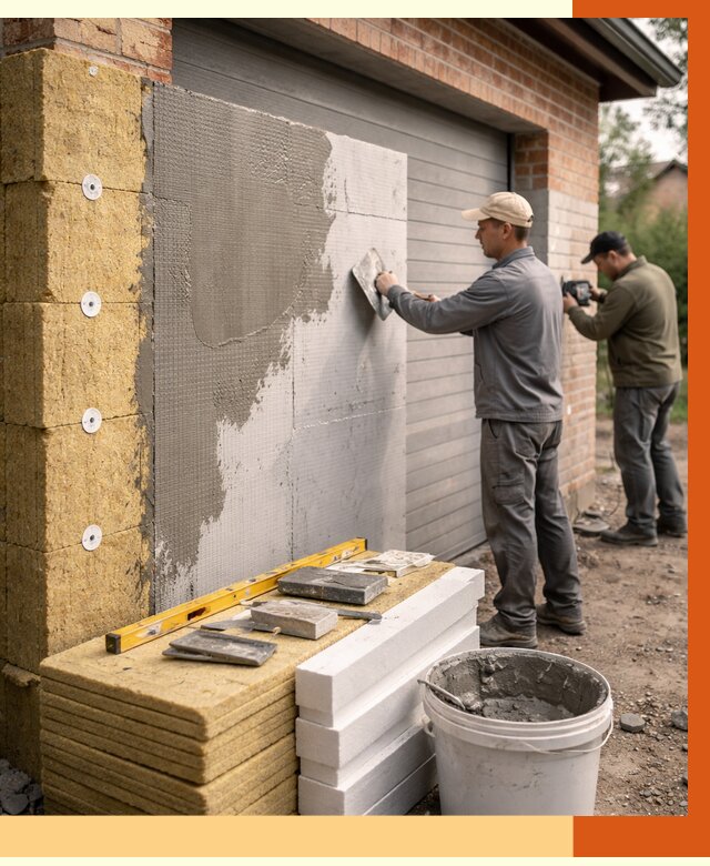 Утепление гаража снаружи в Арзамасе от 4562 руб. за м2 — наружное утепление под ключ | ТепломастерРзм