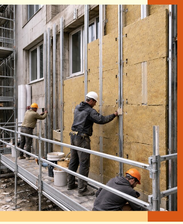 Утепление вентилируемого фасада в Арзамасе от 6082 руб/м2 — монтаж и утепление вентфасад | ТепломастерРзм