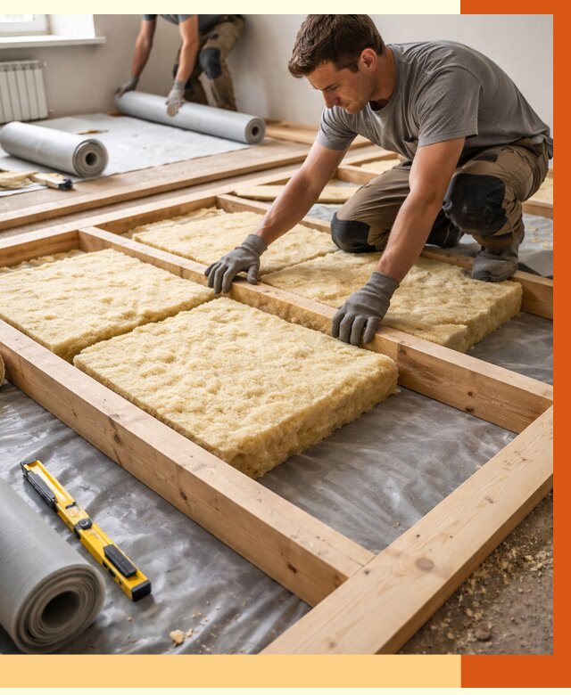 Утепление деревянного пола в Арзамасе от 1629 руб./м2 под ключ | ТепломастерРзм