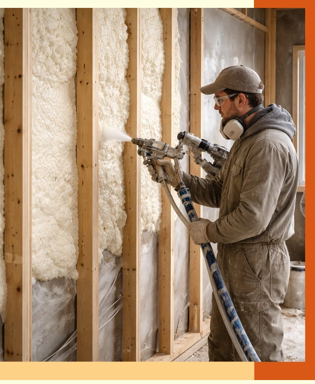 Утепление каркасной стены ППУ в Арзамасе от 4616 руб./м2 под ключ | ТепломастерРзм