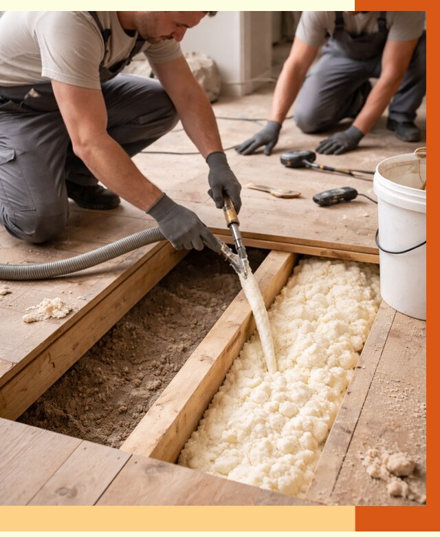 Заполнение пустот пола в Арзамасе от 2932 руб. — утепление пустот пола под ключ | ТепломастерРзм
