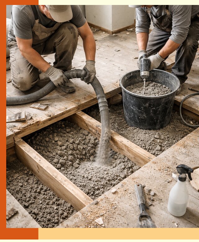 Заполнение пустот пола в Арзамасе полиуретаном и пенополистиролом