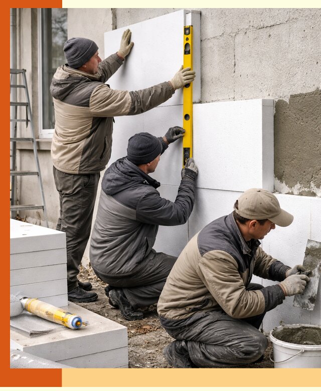 Утепление пенопластом наружных стен и фасадов в Арзамасе