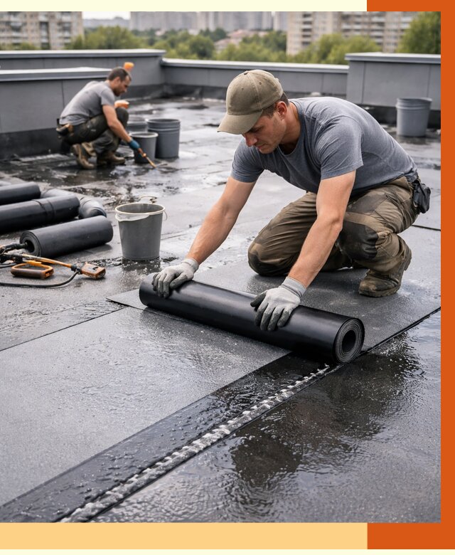 Гидроизоляция плоской кровли в Арзамасе от 4887 руб./м2 — профессионально | ТепломастерРзм