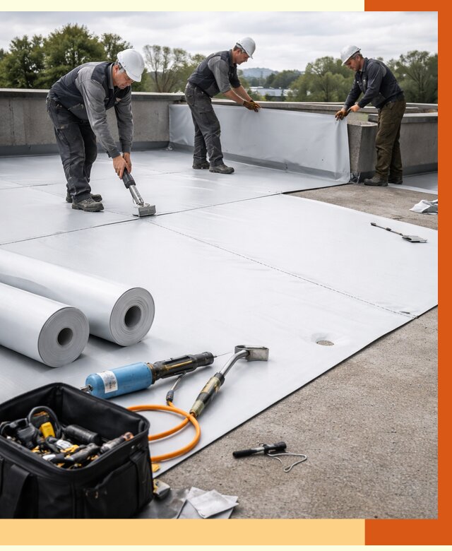 Гидроизоляция мембранной кровли в Арзамасе от 8146 руб./м² — профессионально | ТепломастерРзм