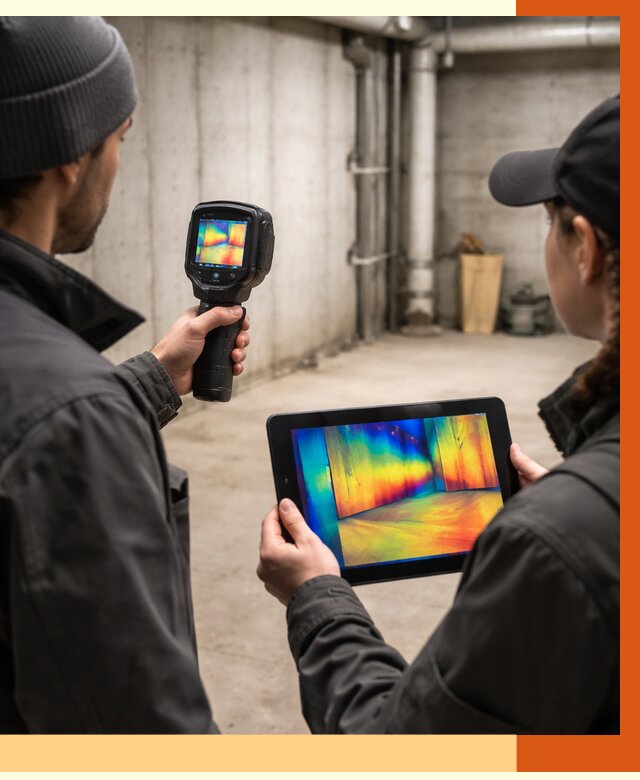 Тепловизионное обследование подвала в Арзамасе от 4887 руб. — проверка гидроизоляции | ТепломастерРзм