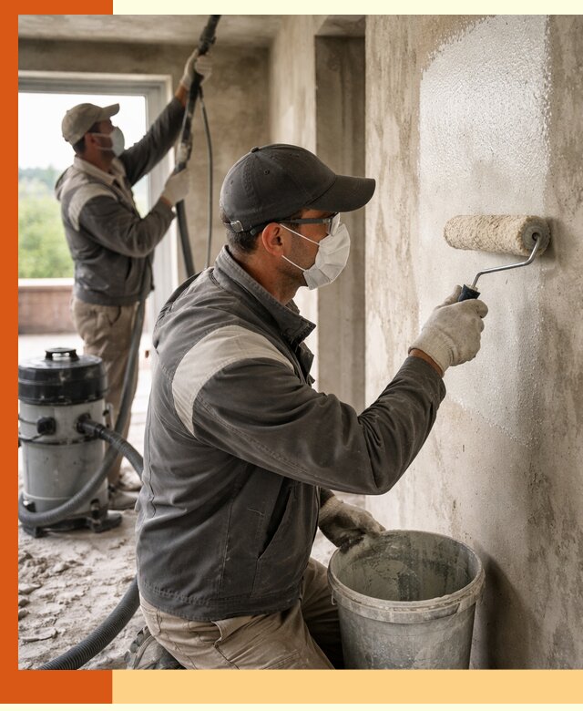 Подготовка поверхности под напыление утеплителя в Арзамасе